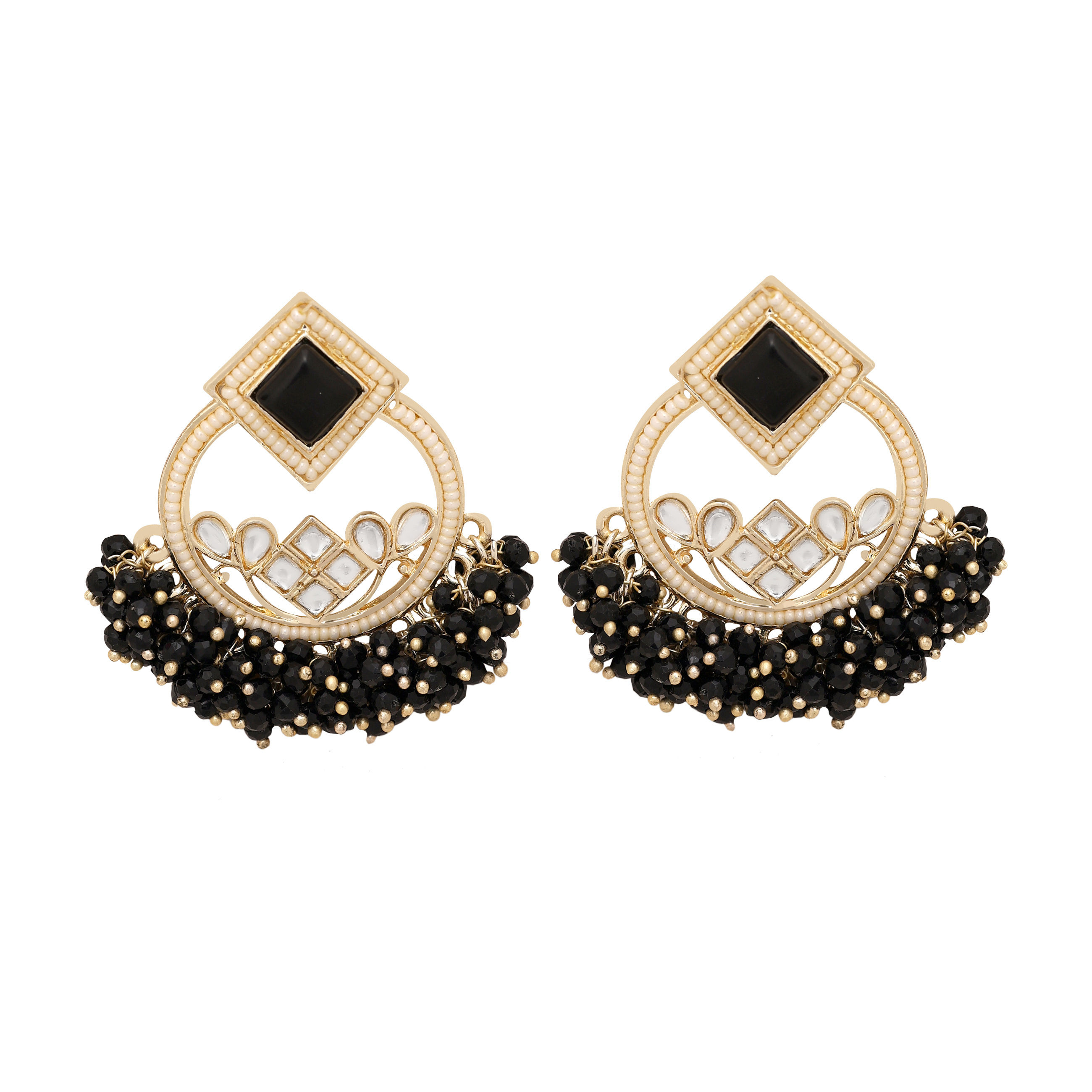 Kundan Blossom Drops Earring