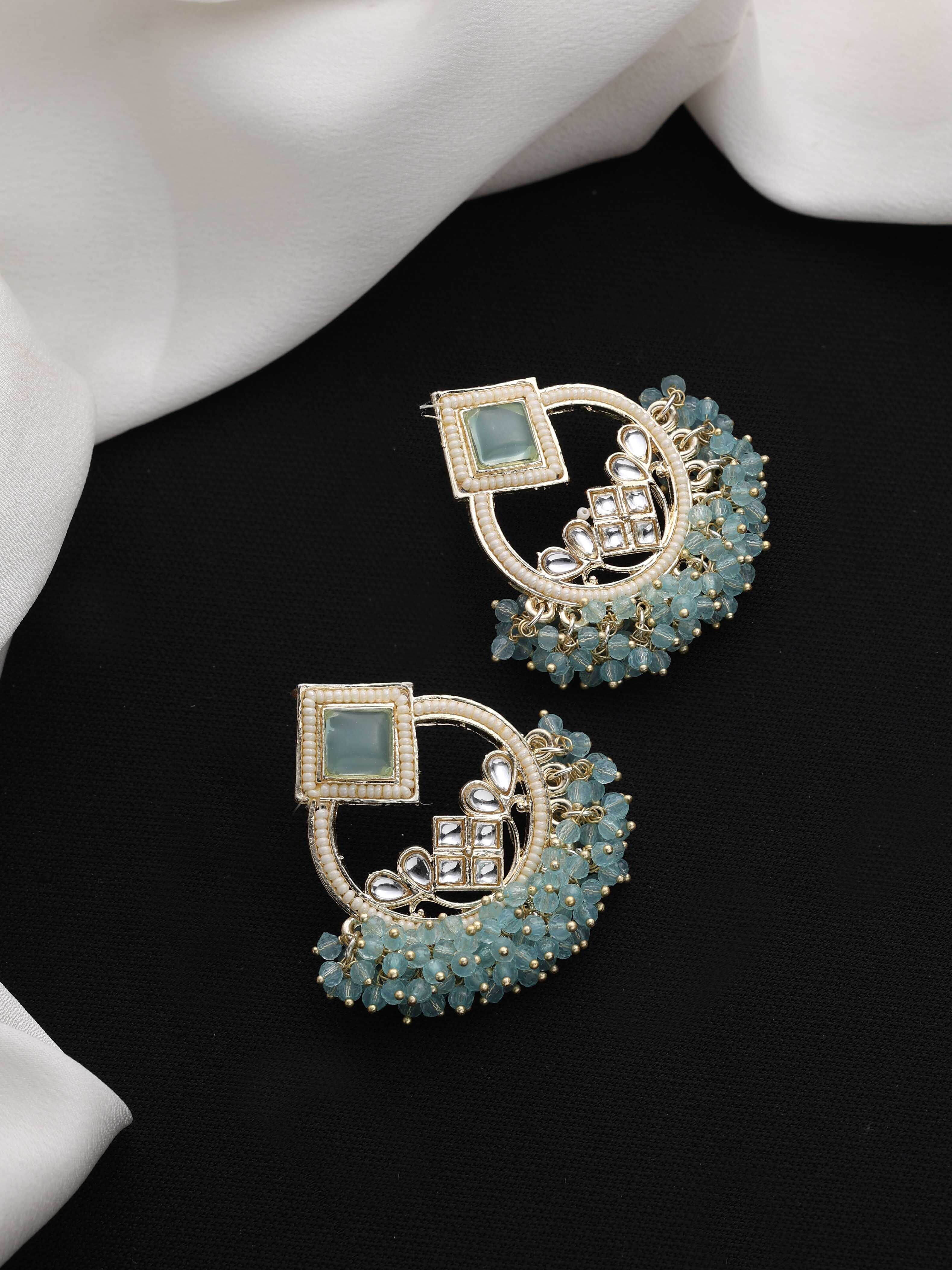 Kundan Blossom Drops Earrings ...