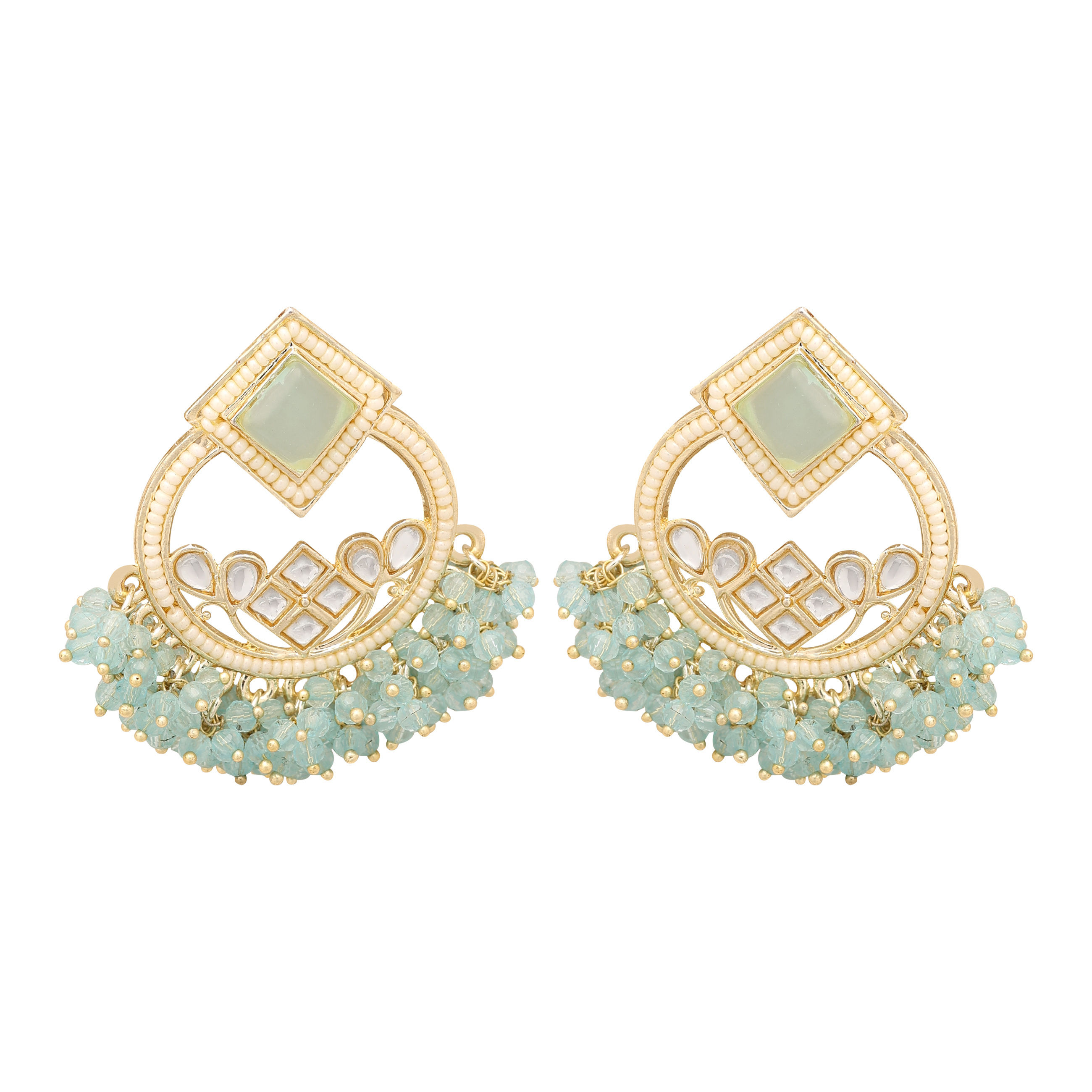 Kundan Blossom Drops Earrings ...