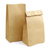Bakery Paper Bags - Kraft Paper Material, Holds Up To 1kg Weight | Disposable, Elegant Plain Brown Design