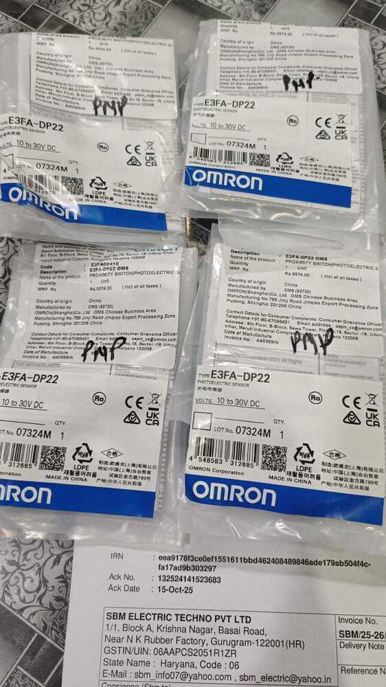 OMRON PHOTOELECTRIC SENSOR, E3FA-DP22,E3FB-DP23