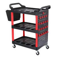 Viberis Car Detailing Tool Cart Trolley On Wheels-3 Shelves
