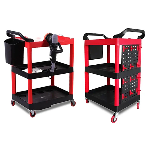Viberis Car Detailing Trolley Type 2 On Wheels-3 Shelves
