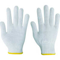 White Cotton Knitted Glove - Feature: Washable