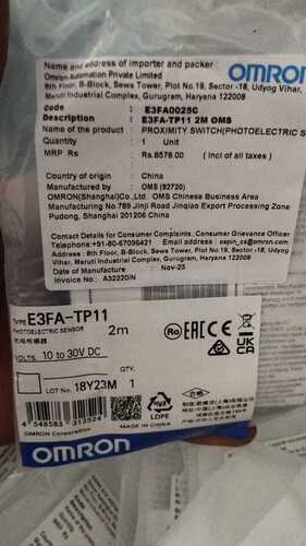 OMRON PHOTOELECTRIC SENSOR, E3FA-TP11