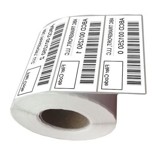 Printed Barcode Label - Color: Whiite