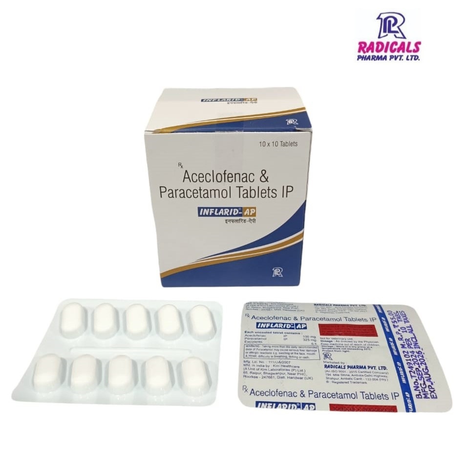 Aceclofenac Paracetamol Tablet - 10x10 Tablets | Suitable for Teenagers, Women, Adults, and Aged Individuals, Cool & Dry Storage