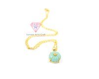 Amazonite Gemstone Gold Plated Handmade Pendant