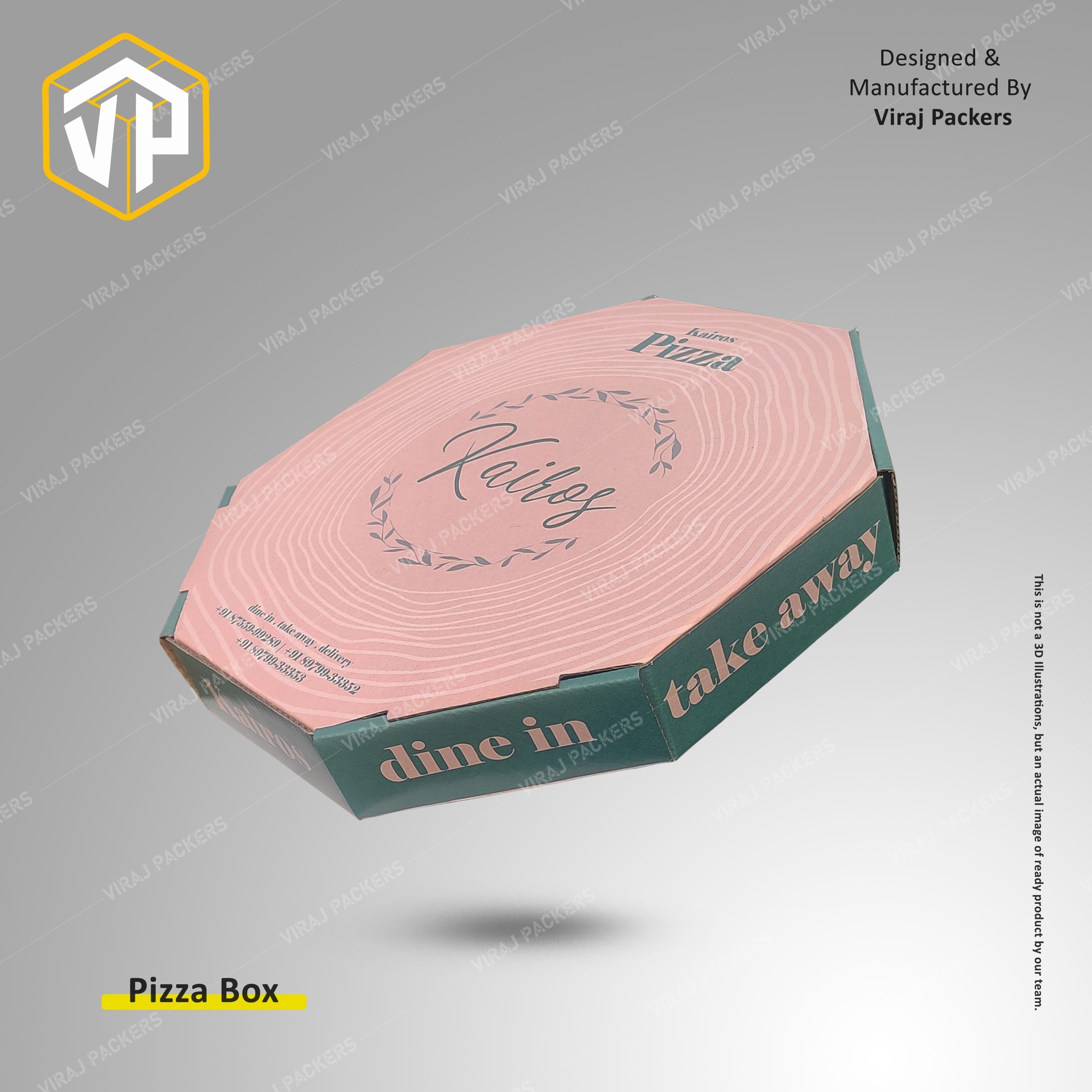 Octogonol Printed Pizza Packaging Boxes