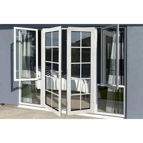 UPVC Casement Windows - High-Quality UPVC Material , Elegant White Color with Polished Finish , Smooth Sliding Function for Home and Villa Use