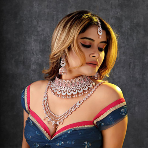 Ad Choker Bridal Diamond Necklace Set
