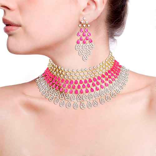 Diamond  Cz Necklace Sets