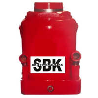 Heavy Duty Hydraulic Pressure Jack - Mild Steel Construction, Maximum Lifting Capability, Vibrant Red Color, Industrial Application