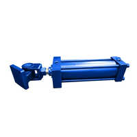Industrial Hydraulic Cylinder - Mild Steel, Blue Color | Heavy Load Hydraulic Force, Includes Warranty