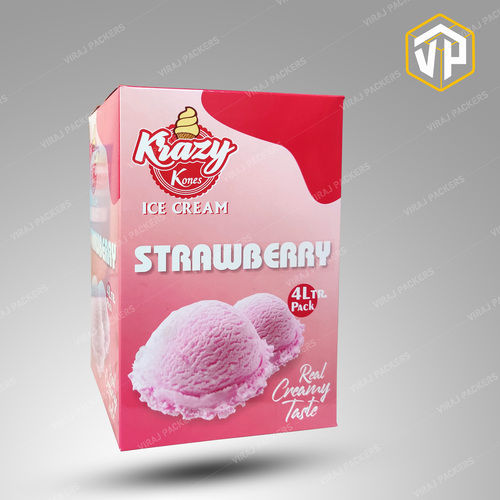 Premium Printed Ice Cream Packaging Box 4 Ltr