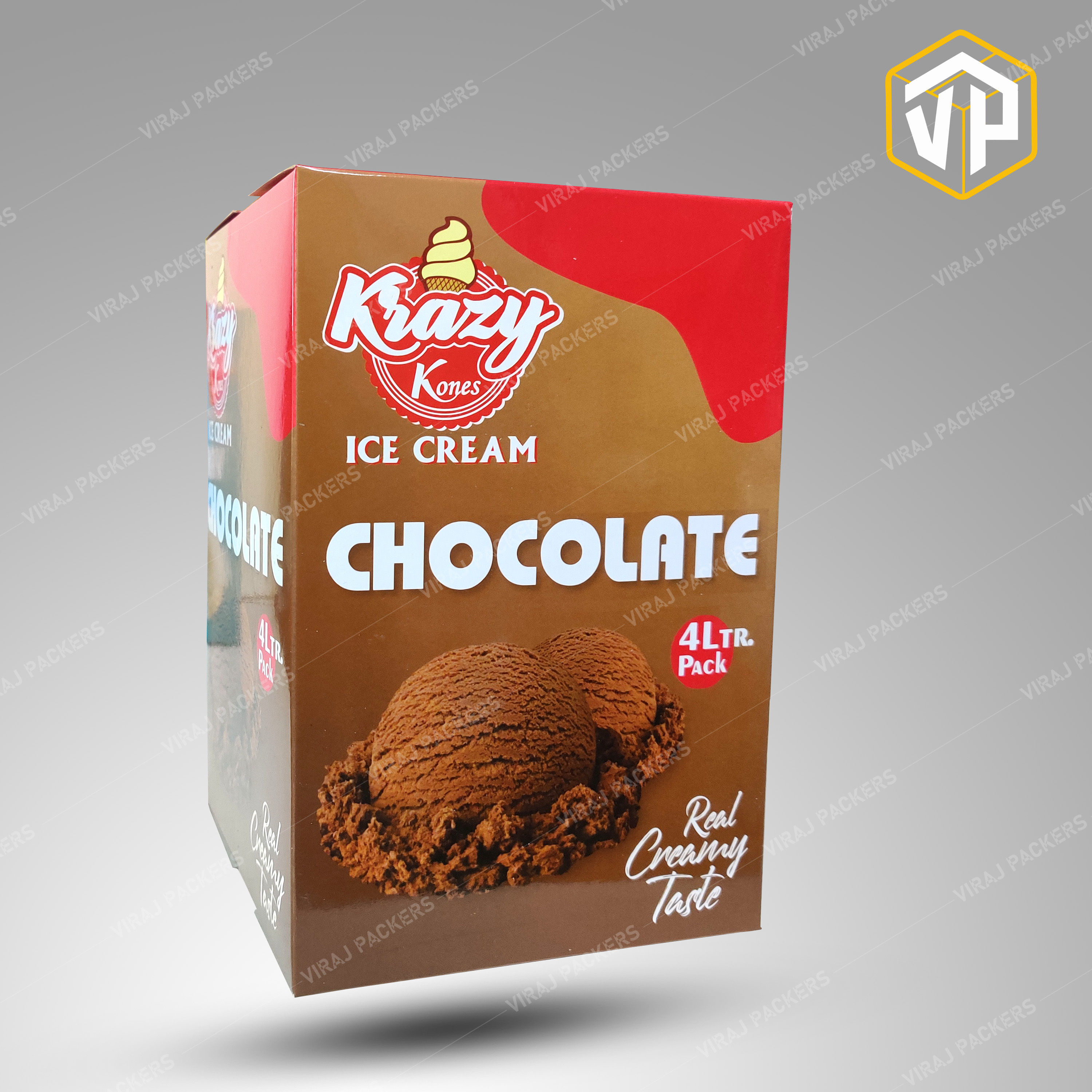 Premium Printed Ice Cream Packaging Box 4 ltr