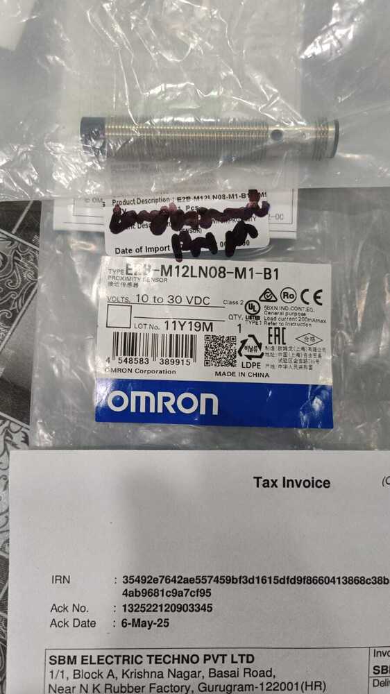 OMRON PROXIMITY SENSOR, E2B-M12LN08-M1-B1, 12MM DIA, SD 8MM, PNP NO