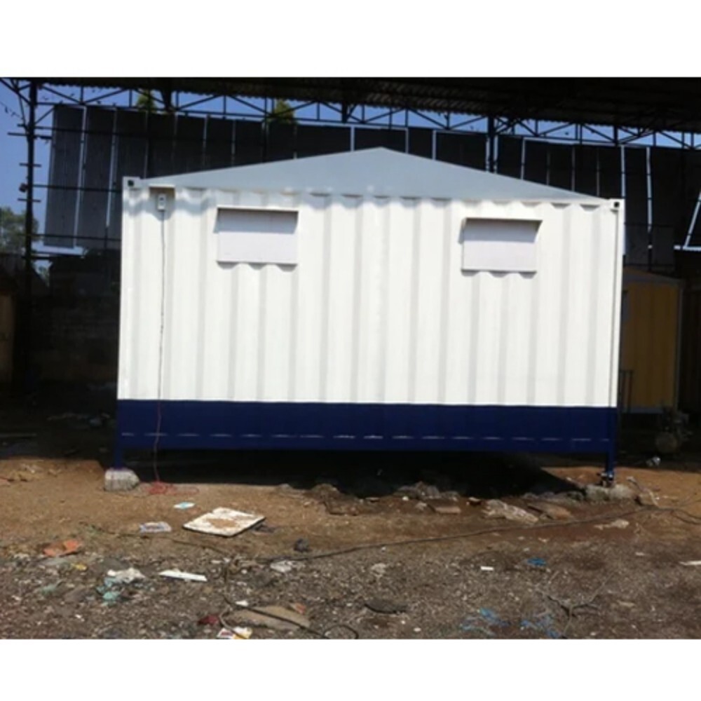 Square Portable Office Cabin - High-Quality Steel, PVC Flooring | Modern White Design, Easy Assembly for Temporary Office Solutions