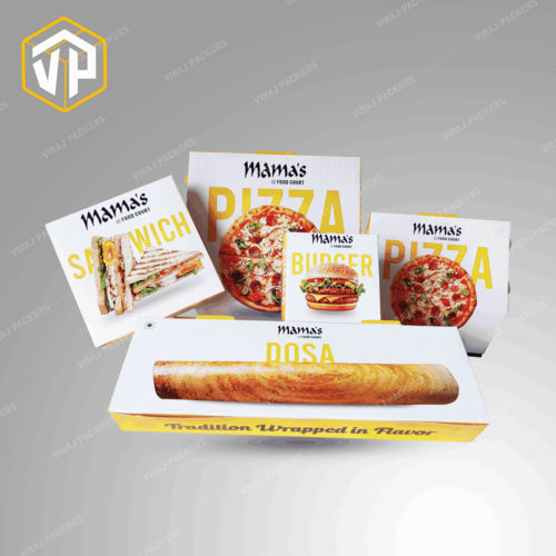 Burger Box / Pizza Box / Dosa Box / Sandwich Box Packaging with Cutomized Printing