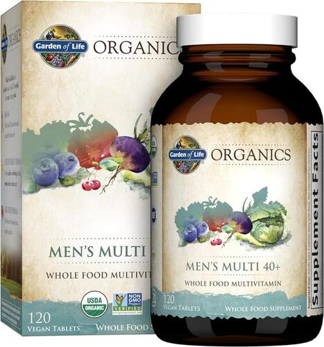 Garden of Life Organics Whole Food Multivitamin for  Men Over 40 Mens Vitamins