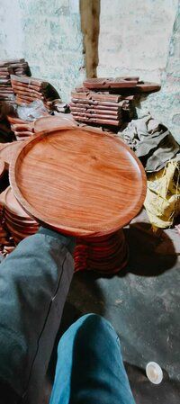 Wooden pizza plate