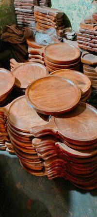 Wooden pizza plate