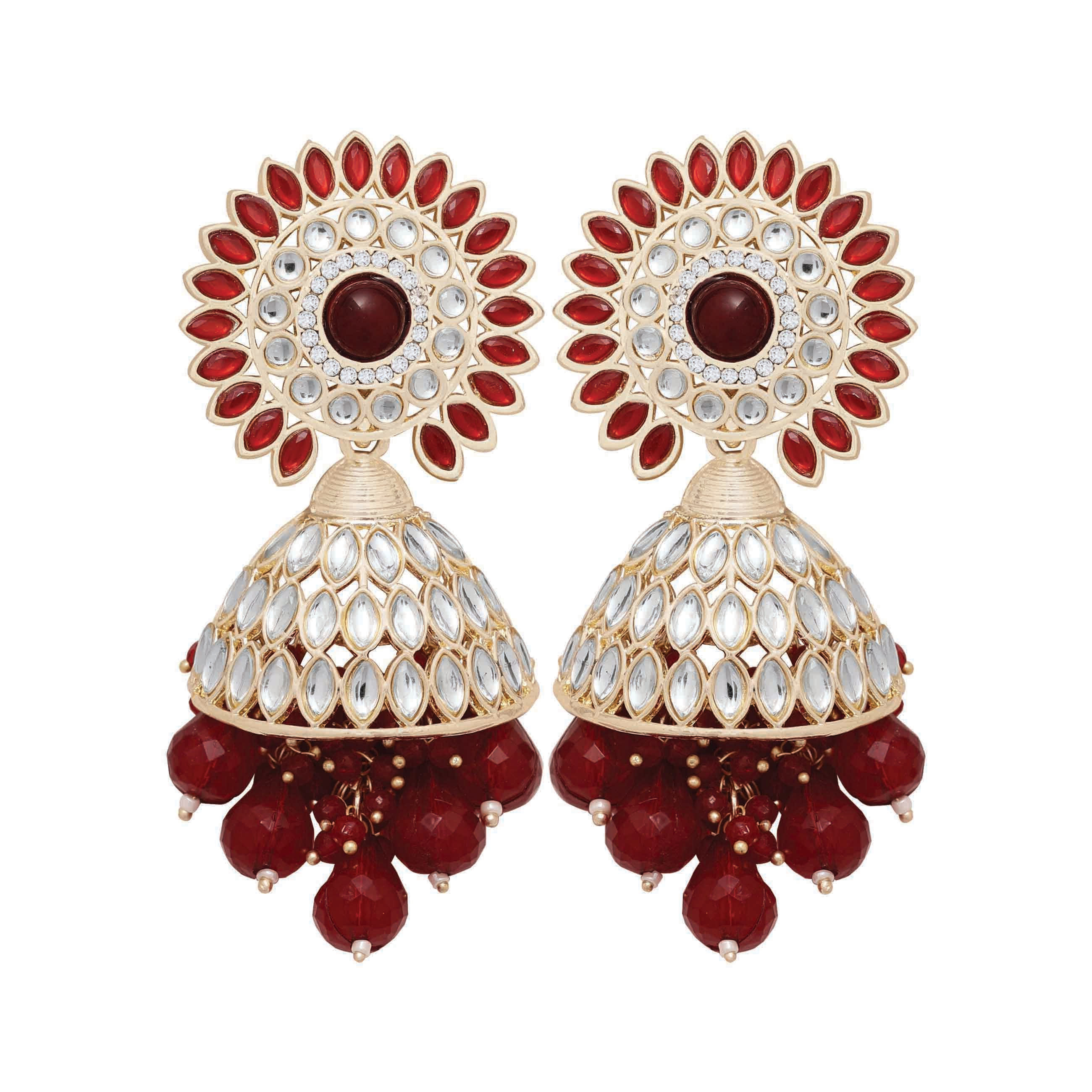 Floral Majesty Jhumki Earrings.