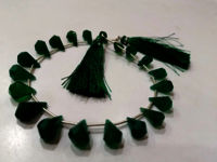 Natural Green Onyx Faceted Teardrop 6x10mm to 9x15mm Beads Strand 8''long