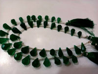 Natural Green Onyx Faceted Teardrop 6x10mm to 9x15mm Beads Strand 8''long