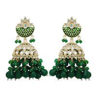 Meena Magic Kundan jhumki Earrings.