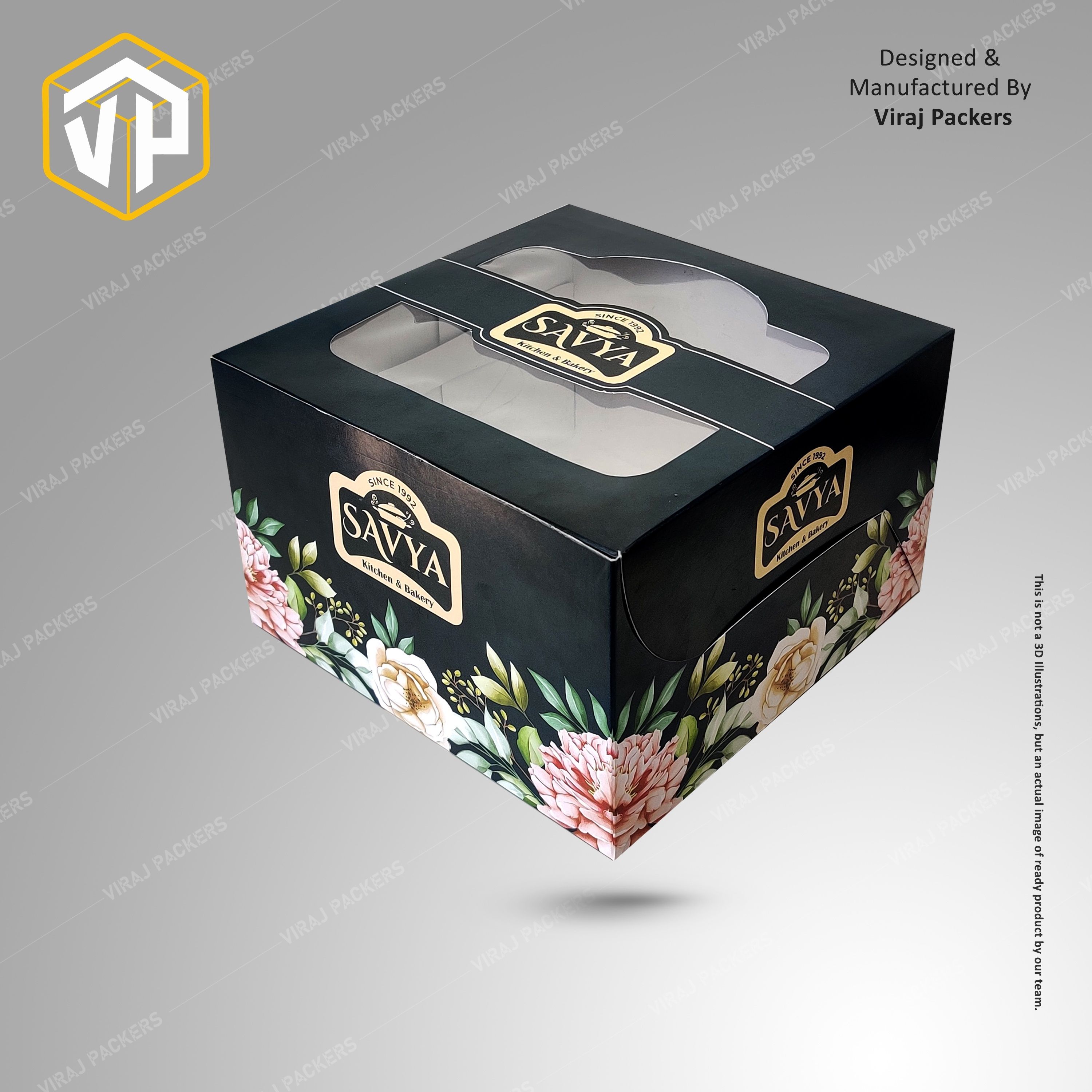 Premium Cake Packaging Box with Window Cut