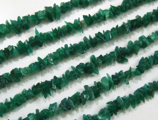 Natural Green Onyx Uncut Nugget 6mm To 9mm Beads Strand 35''Long