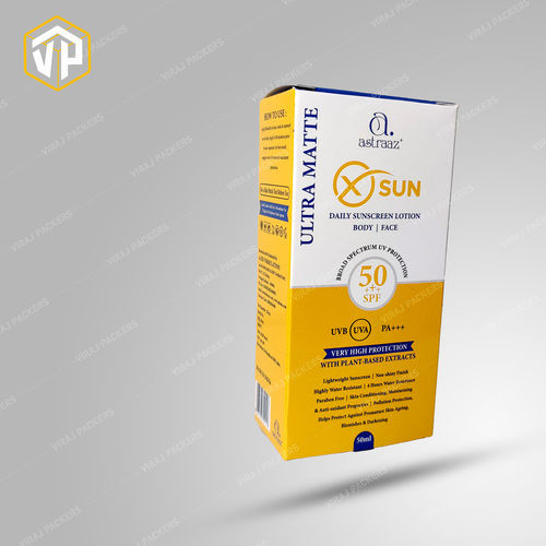 Sunscreen Lotion packaging Box