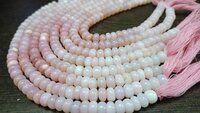 Natural Pink Opal Rondelle Plain 7to9mm Beads Strand 8 Inches Long