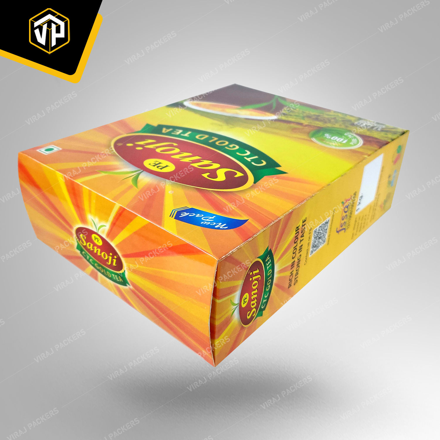 Tea Packaging Box with Glossy Lamination Finishing