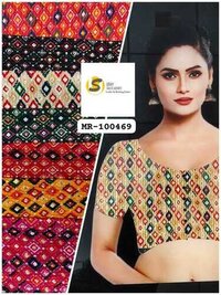 Jacquard Lycra Blouse Fabric - Color: Multicolor