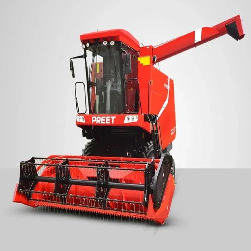 Preet 987 Deluxe Pch-1049 Self Combine Harvester - Color: Red Paint Coated