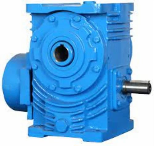 Horizontal Worm Reduction Gearbox - Color: Blue