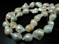 Natural White Pearl Baroque Shape / Nugget Shape15 to 20mm Beads strand 16'' long