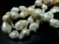 Natural White Pearl Baroque Shape / Nugget Shape15 to 20mm Beads strand 16'' long