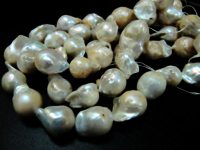 Natural White Pearl Baroque Shape / Nugget Shape15 to 20mm Beads strand 16'' long