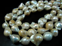 Natural White Pearl Baroque Shape / Nugget Shape15 to 20mm Beads strand 16'' long