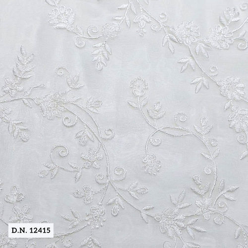 Flower Embroidery Georgette Fabric