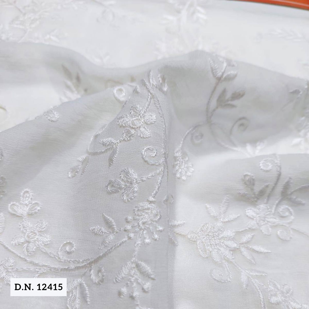 Flower Embroidery Georgette Fabric