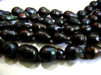 Natural Black Pearl Baroque Shape / Nugget Shape 15 to 20mm Strand 15-16''long