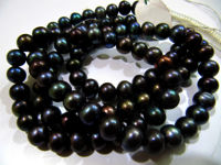 Natural Black Pearl Round Beads 10mm Round Shape Strand 16 inches