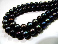 Natural Black Pearl Round Beads 10mm Round Shape Strand 16 inches