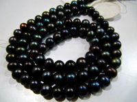 Natural Black Pearl Round Beads 10mm Round Shape Strand 16 inches