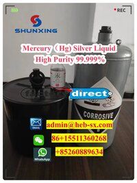 Mercury (Hg) Silver Liquid High Purity 99.999% 34.5kg Hot selling