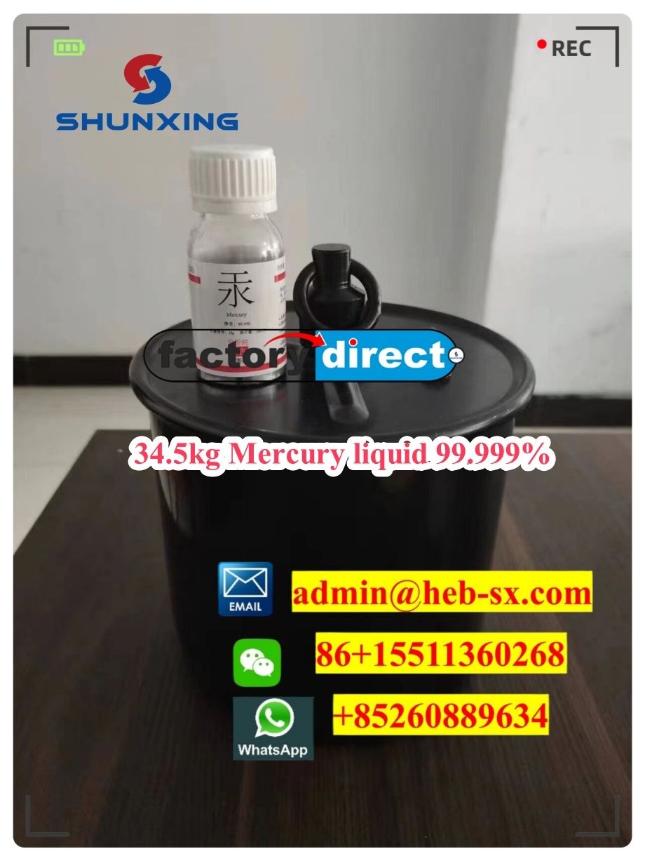 Mercury (Hg) Silver Liquid High Purity 99.999% 34.5kg Hot selling